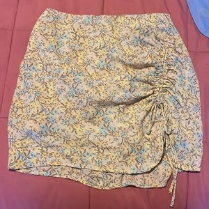 Blue and Yellow Floral Skirt. Size S.